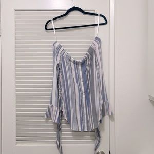 Off the shoulder striped top